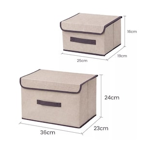 Foto 2 | Foto 2 | 6 Unidades Cajas Organizadoras De Tela Plegables Con Tapas Eo Safe Imports Esi-14995 Beige