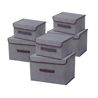 Foto 1 | Foto 1 | 6 Unidades Cajas Organizadoras De Tela Plegables Con Tapas Eo Safe Imports Esi-14996 Gris