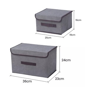 Foto 2 | Foto 2 | 6 Unidades Cajas Organizadoras De Tela Plegables Con Tapas Eo Safe Imports Esi-14996 Gris