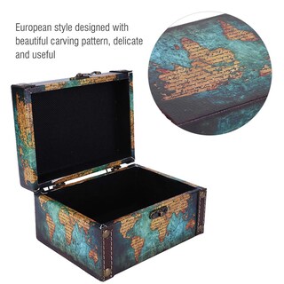 Foto 6 | Foto 6 | Caja De Almacenamiento De Madera Estink European Vintage Green Map - Venta Internacional.