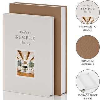 Foto 6 | Foto 6 | Juego De 2 Cajas De Libros Decorativos Zicoto Para Decoración Del Hogar - Venta Internacional.