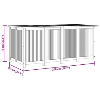 Foto 3 | Foto 3 | Caja De Almacenamiento De Jardín Vidaxl Para Exteriores De Madera Maciza De Acacia 200 X 80 X 75 Cm - Venta Internacional.