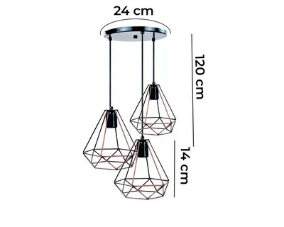Foto 3 | Foto 3 | Lampara 3 Diamantes Maxxi Mx-cl8029 Color Negro Estilo Vintage