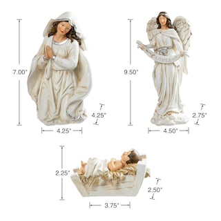 Foto 4 | Foto 4 | Set De Figuras Navideñas Glitzhome De Resina Marfil, 12 Unidades - Venta Internacional.