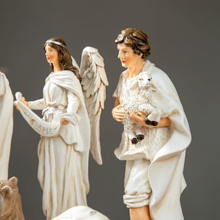 Foto 7 | Foto 7 | Set De Figuras Navideñas Glitzhome De Resina Marfil, 12 Unidades - Venta Internacional.