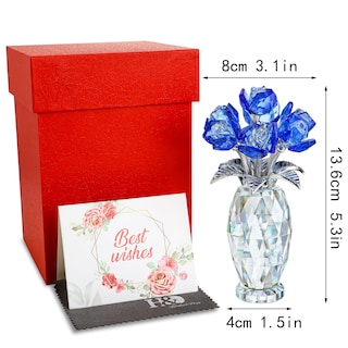 Foto 4 | Foto 4 | Pisapapeles Crystal Flower H&d Hyaline & Dora Blue Rose - Venta Internacional.