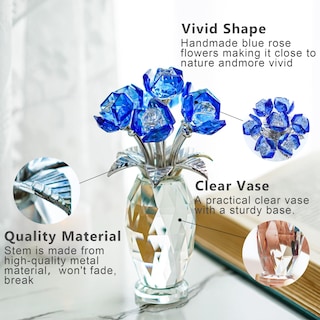 Foto 5 | Foto 5 | Pisapapeles Crystal Flower H&d Hyaline & Dora Blue Rose - Venta Internacional.