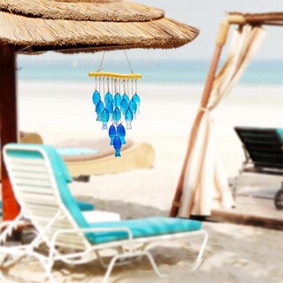 Foto 5 | Foto 5 | Campanillas De Viento H&d Hyaline & Dora Con Forma De Pez De Cristal Azul, 58 Cm - Venta Internacional.