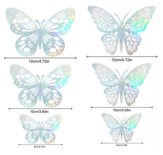 Foto 4 | Foto 4 | Decoración Mariposas 3d Belug Pared Colores Metálicos Hueco Plata Laser