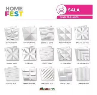 Foto 6 | Foto 6 | Panel Decorativo S125 Desfase 3D color Blanco 10 Piezas