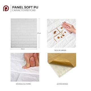 Foto 3 | Foto 3 | Panel Decorativo color Blanco Soft 3D Adhesivo para Muro