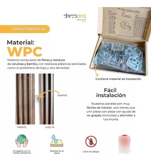 Foto 6 | Foto 6 | Lambrin Plus Panel Decorativo WPC Tipo Madera para Muro Madera Arce