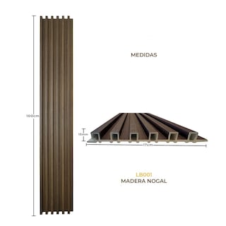 Foto 2 | Foto 2 | Lambrin Plus Panel Decorativo WPC Tipo Madera para Muro Madera de Nogal