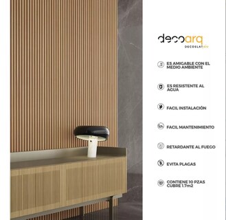 Foto 7 | Foto 7 | Lambrin Plus Panel Decorativo WPC Tipo Madera para Muro Madera de Nogal