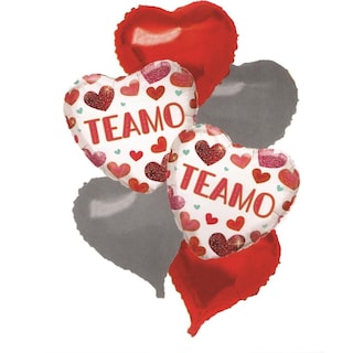 Foto 1 | Foto 1 | Kit 5 Globos Metalizados Corazones Te Amo Tipo Corazones