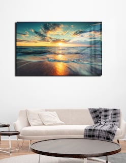 Foto 2 | Foto 2 | Cuadro Decorativo Cuadros Cuadros Amanecer En La Playa Azul 70 x 120 cm