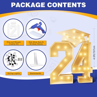 Foto 3 | Foto 3 | Decoración Con Números De Fiesta De Graduación De 2024, 1,4 M, Clase 2024 - Venta Internacional.