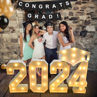 Foto 1 | Foto 1 | Decoraciones De Graduación Con Números De Marquesina Zpisf De 70 Cm, Grandes, Precortados, 2024 - Venta Internacional.