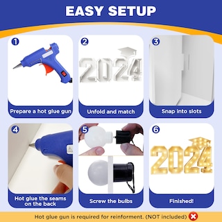 Foto 5 | Foto 5 | Decoraciones De Graduación Con Números De Marquesina Zpisf De 70 Cm, Grandes, Precortados, 2024 - Venta Internacional.
