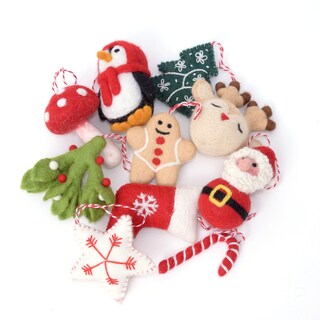 Foto 6 | Foto 6 | Set De Adornos Navideños De Fieltro De Lana Glaciart One, Paquete De 10 - Venta Internacional.