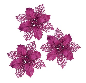 Foto 1 | Foto 1 | Purpurina Yycraft Con Flores De Flor De Pascua, 10 Cm, Decoración Navideña, 20 Unidades - Venta Internacional.