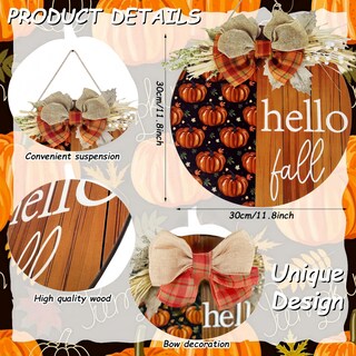 Foto 3 | Foto 3 | Letrero De Bienvenida Jxueych Con Forma De Calabaza Rústica, 30 Cm, Otoño, Hogar Y Jardín - Venta Internacional.