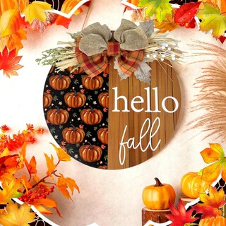 Foto 4 | Foto 4 | Letrero De Bienvenida Jxueych Con Forma De Calabaza Rústica, 30 Cm, Otoño, Hogar Y Jardín - Venta Internacional.