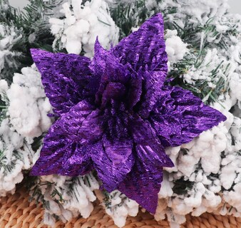 Foto 4 | Foto 4 | Flor Artificial Yycraft Con Purpurina, Flor De Pascua, 18 Cm, Color Morado (12 Unidades) - Venta Internacional.