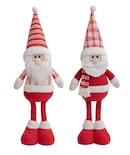 Adorno Decorativo De Papá Noel Y Muñeco De Nieve, 2 Piezas Rojo