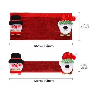 Foto 2 | Foto 2 | Cubiertas Para Manijas De Puerta Refrigerador Navidad 4 Pcs Rojo