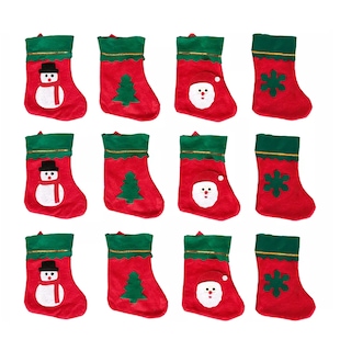 Foto 1 | Foto 1 | Botas Navideñas Mini Decoración Adorno Dulcero Navidad 12pcs Rojas