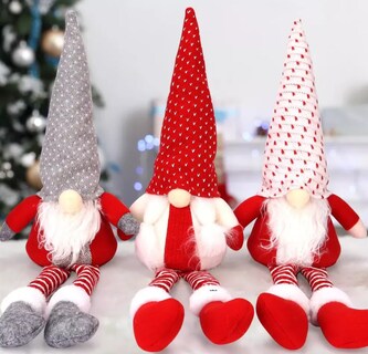 Foto 2 | Foto 2 | Muñecas Gnomo Navideña con Luz Led Decoración Regalos 3 piezas Rojo