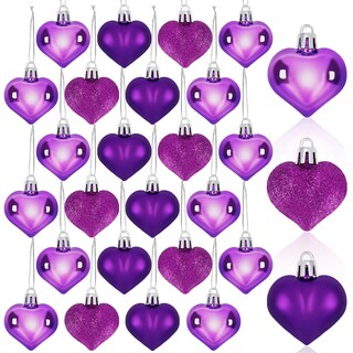 Foto 1 | Foto 1 | Adornos Colgantes Con Forma De Corazón Para El Día De San Valentín, 24 Unidades, Color Morado - Venta Internacional.