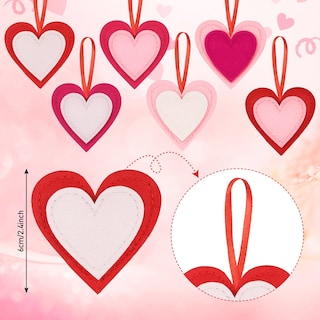 Foto 2 | Foto 2 | Adornos Navideños De Fieltro En Forma De Corazón Para Tatuaje, 24 Piezas, Estilo Elegante - Venta Internacional.