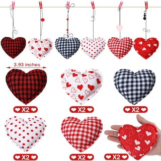 Foto 2 | Foto 2 | Adornos Colgantes De Tela Con Forma De Corazón Para Tatuajes, 10 Cm, 12 Piezas - Venta Internacional.