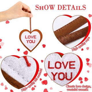 Foto 4 | Foto 4 | Ornaments Tatuo, Corazón De Fieltro Para El Día De San Valentín, 8 Cm, 24 Piezas - Venta Internacional.