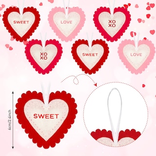 Foto 2 | Foto 2 | Adornos Navideños En Forma De Corazón De Fieltro Para Decoración, 24 Piezas - Venta Internacional.