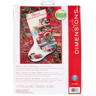 Foto 1 | Foto 1 | Dimensiones Del Kit De Punto De Cruz: Calcetín De Papá Noel Para Camión, 40 Cm - Venta Internacional.