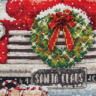 Foto 4 | Foto 4 | Dimensiones Del Kit De Punto De Cruz: Calcetín De Papá Noel Para Camión, 40 Cm - Venta Internacional.