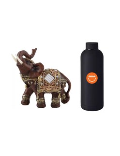 Foto 1 | Foto 1 | Elefante Estatua De Decoración + Termo De Agua Güish