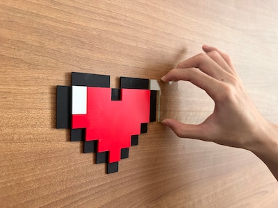 Foto 4 | Foto 4 | Decoración De Pared Con Tema De Minecraft De Kubik Letters Pixel Heart Zelda - Venta Internacional.