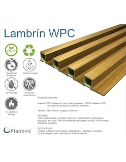Foto 2 | Foto 2 | Lambrin Decorativo Interior Nogal Clasico 2900 X 169 X 24 mm