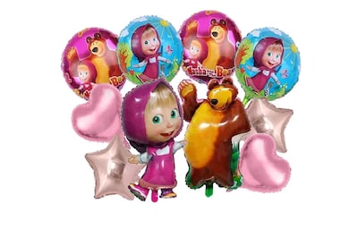 Foto 1 | Foto 1 | 10 Xtellar Pz Masha Y El Oso Decoracion Sets De Globos Fiestas Infan