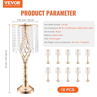 Foto 7 | Foto 7 | Soporte para Flores Vevor Crystal 10 Piezas Doradas - Venta Internacional