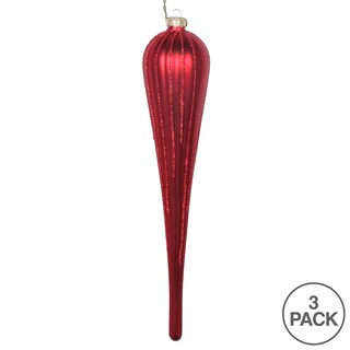 Foto 3 | Foto 3 | Adorno Navideño Vickerman Red Mate Glitter Drop X3 - Venta Internacional.