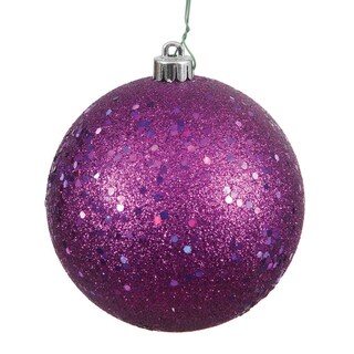 Foto 1 | Foto 1 | Bola De Lentejuelas Ornament Vickerman, Color Ciruela, 6 Cm, 4 Unidades Por Bolsa - Venta Internacional.