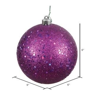 Foto 2 | Foto 2 | Bola De Lentejuelas Ornament Vickerman, Color Ciruela, 6 Cm, 4 Unidades Por Bolsa - Venta Internacional.