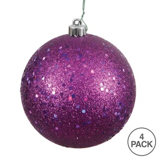 Foto 3 | Foto 3 | Bola De Lentejuelas Ornament Vickerman, Color Ciruela, 6 Cm, 4 Unidades Por Bolsa - Venta Internacional.