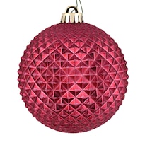 Bola Con Purpurina Roja Durian De Ornament Vickerman Berry, 6 Cm, 4 Unidades - Venta Internacional.
