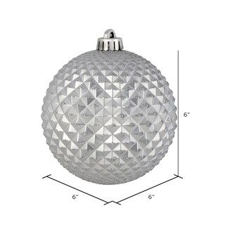Foto 2 | Foto 2 | Bola Con Purpurina Durian De Ornament Vickerman, Plata, 6 Cm, Paquete De 4 - Venta Internacional.